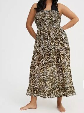 Torrid smocked Maxi cover up Dress
